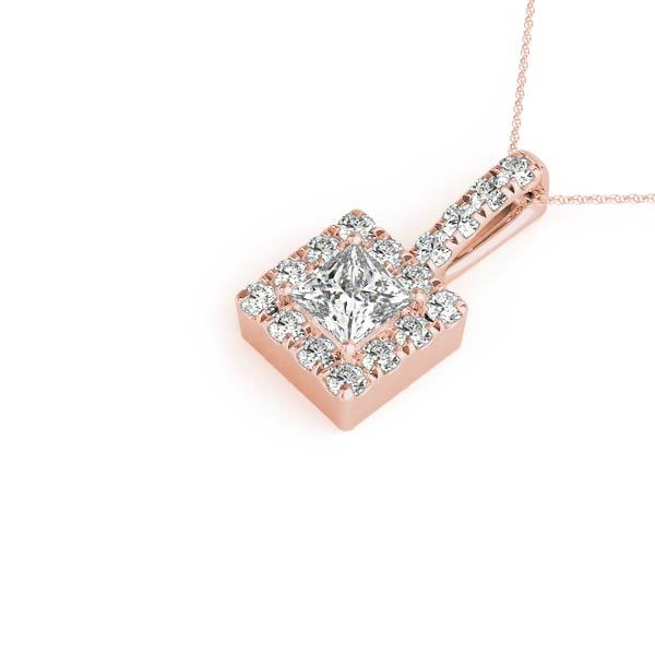 18K Rose Gold Lab Diamond Halo Pendant