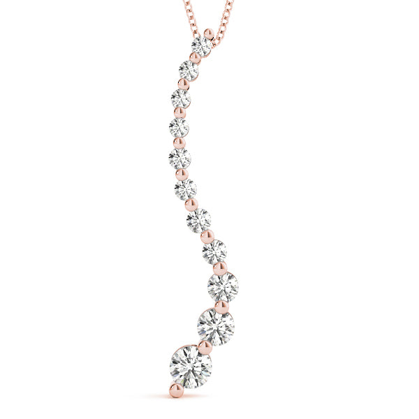 14K Rose Gold Lab Diamond Journey Pendant