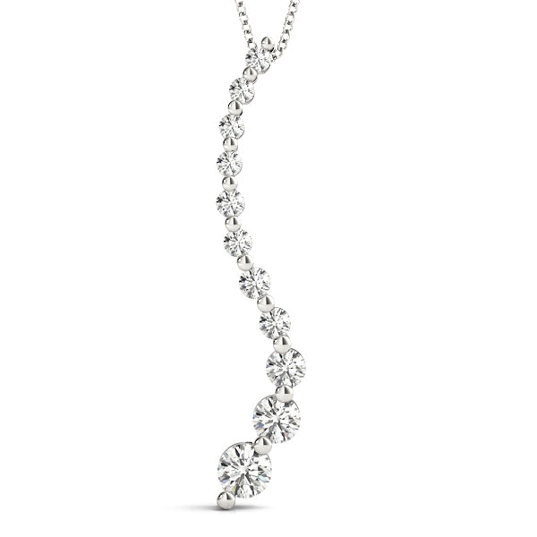 18K White Gold Lab Diamond Journey Pendant