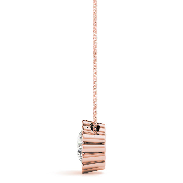 14K Rose Gold 1ct Diamond Solitaire Pendant