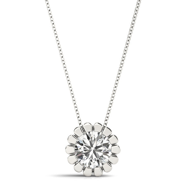 1 CT Lab Diamond 14K White Gold Pendant