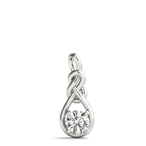 18K White Gold Diamond Love Knot Pendant