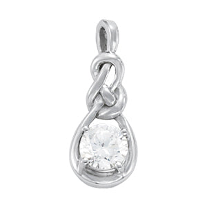 1 CT Round Diamond Love Knot Pendant