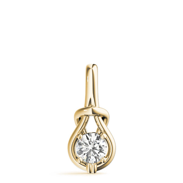 14K Yellow Gold 1 CT Diamond Love Knot Pendant