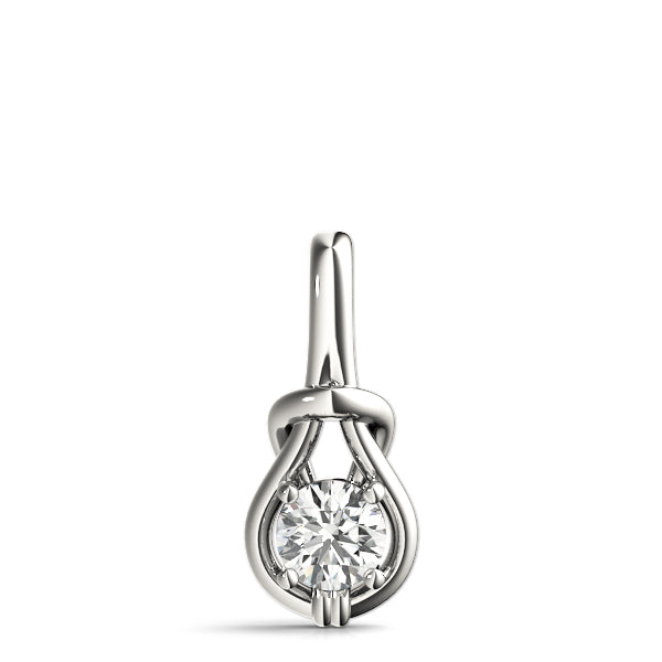 14K White Gold Diamond Love Knot Pendant
