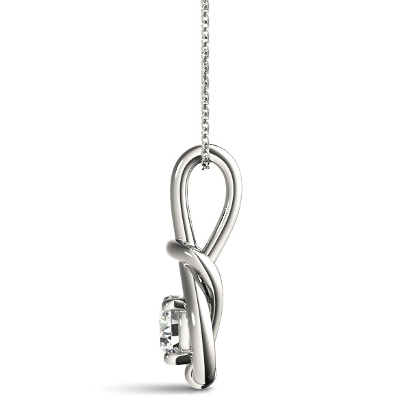 1 CT Round Diamond Love Knot Pendant