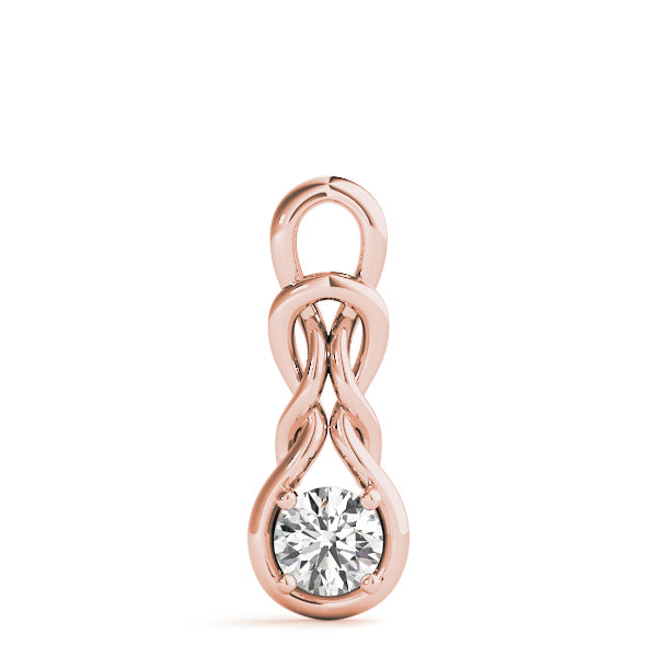 14K Rose Gold Diamond Love Knot Pendant