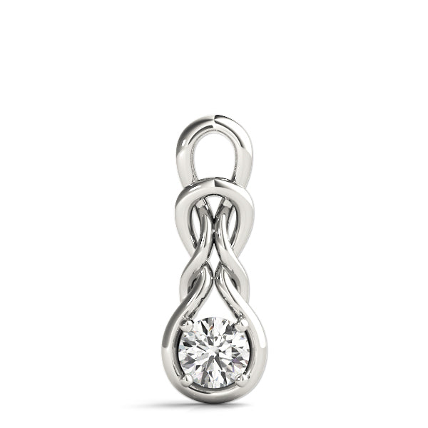 White Platinum Diamond Love Knot Pendant