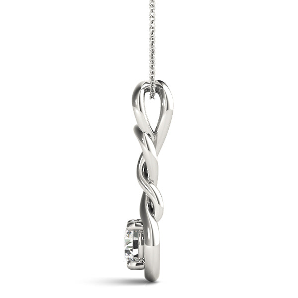 White Gold Diamond Love Knot Pendant