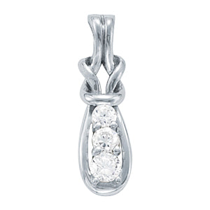 14K White Gold Lab Diamond Love Knot Pendant