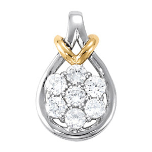 White Platinum Diamond Love Knot Pendant
