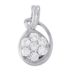 White Platinum Diamond Love Knot Pendant