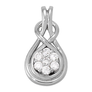 White Platinum Diamond Love Knot Pendant