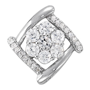 White Gold Lab Diamond Love Knot Pendant