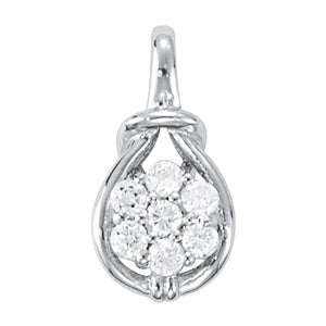 18K White Gold Diamond Love Knot Pendant