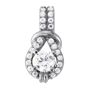 Lab Diamond Love Knot Pendant in Fine Metals