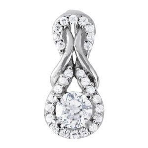 White Platinum Diamond Love Knot Pendant