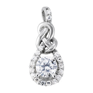 White Gold Diamond Love Knot Pendant