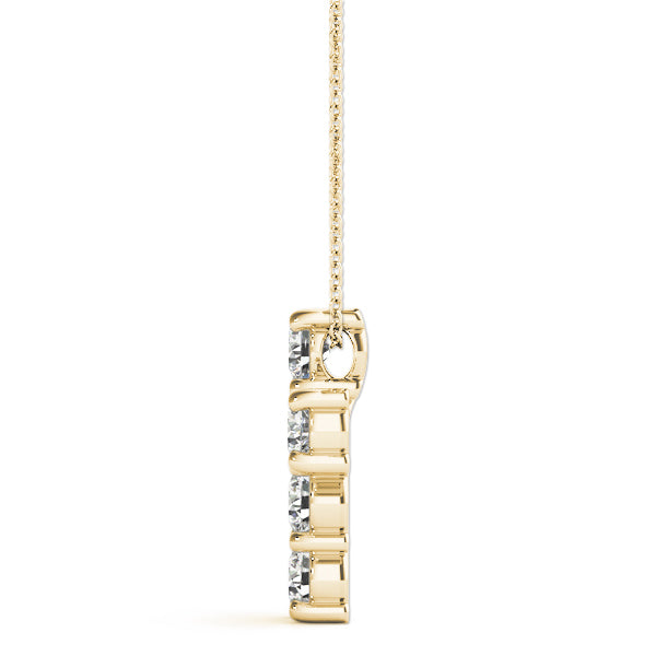 14K Yellow Gold Diamond Cross Pendant