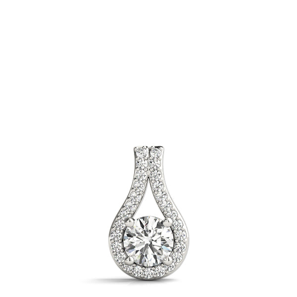 18K White Gold 1ct Diamond Solitaire Pendant