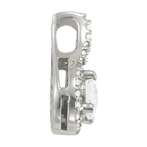 Platinum White Diamond Solitaire Pendant