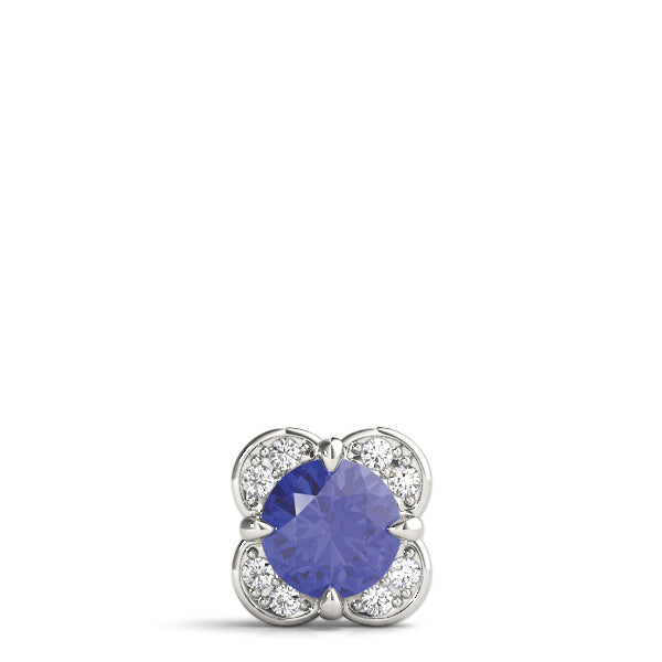 18K White Gold Round Diamond Halo Pendant