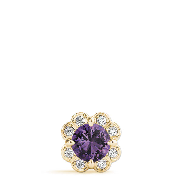 Yellow Gold Lab Diamond Halo Pendant