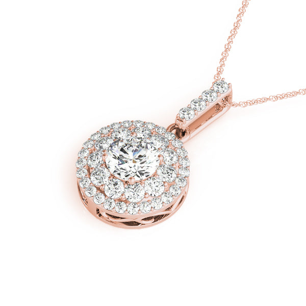 Rose Gold Lab Diamond Halo Pendant