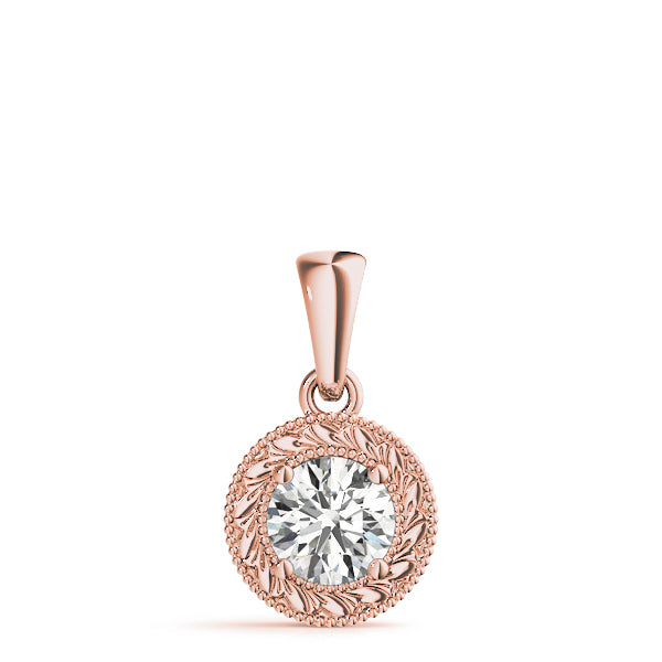1ct Diamond Pendant in 14K Rose Gold Solitaire