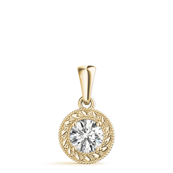 14K Yellow Gold Diamond Solitaire Pendant - 1 Carat