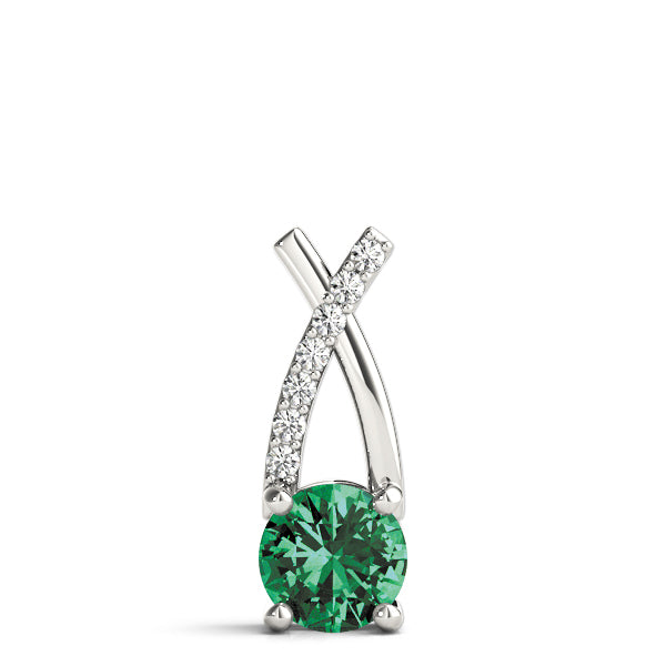 Platinum White Round Diamond Cluster Pendant