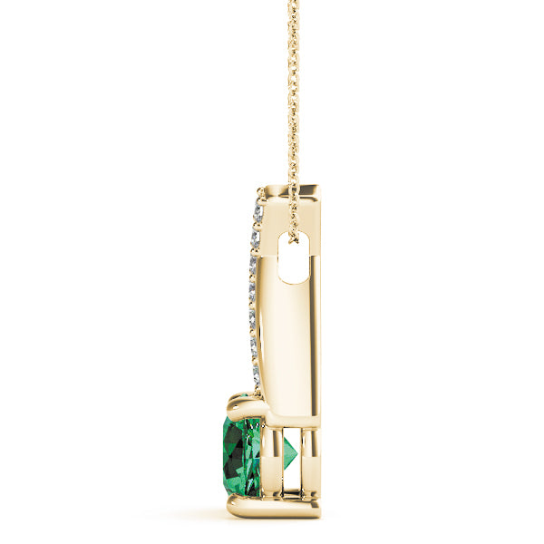 14K Yellow Gold Lab Diamond Round Pendant