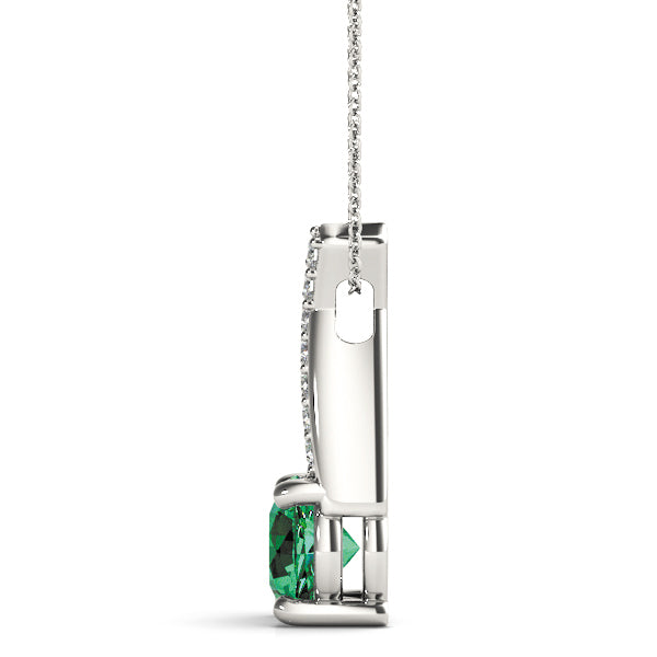 18K White Gold Lab Diamond Round Pendant