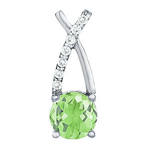 14K White Gold Round Diamond Fashion Pendant