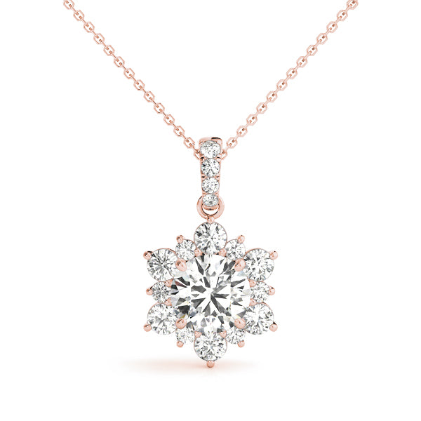 18K Rose Gold Lab Diamond Pendant