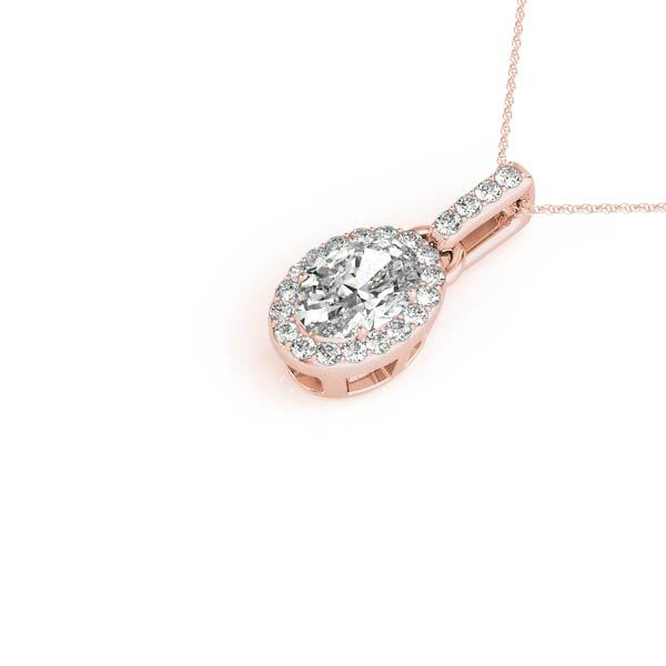 Rose Gold Lab Diamond Halo Pendant | 2.29-2.79 CT