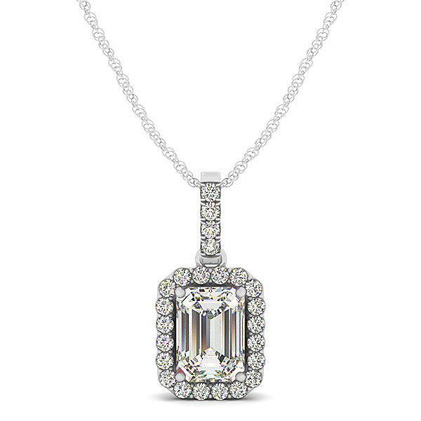 Multi-Diamond Round Halo Pendant
