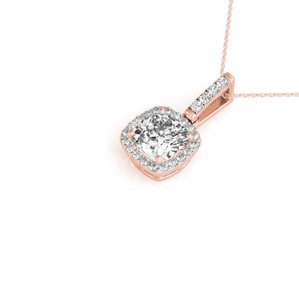 Rose Gold Lab Diamond Halo Pendant