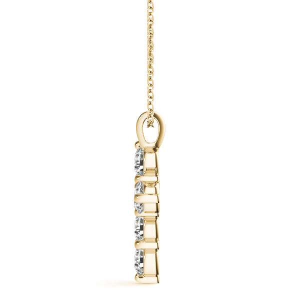 14K Yellow Gold Diamond Cross Pendant