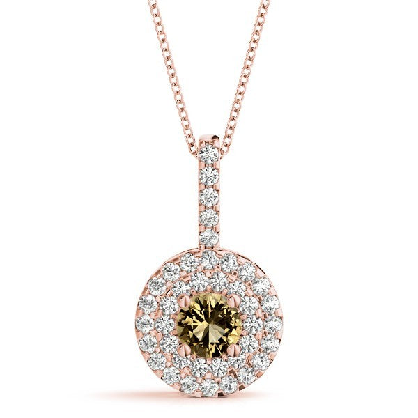 Rose Gold Lab Diamond Halo Pendant