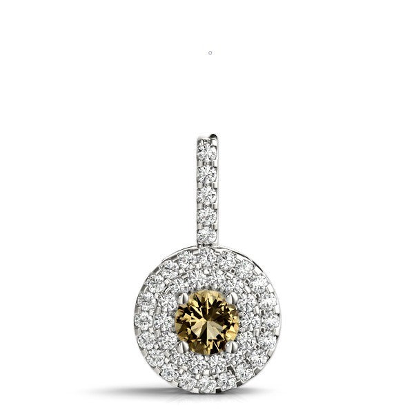 18K White Gold Round Diamond Halo Pendant