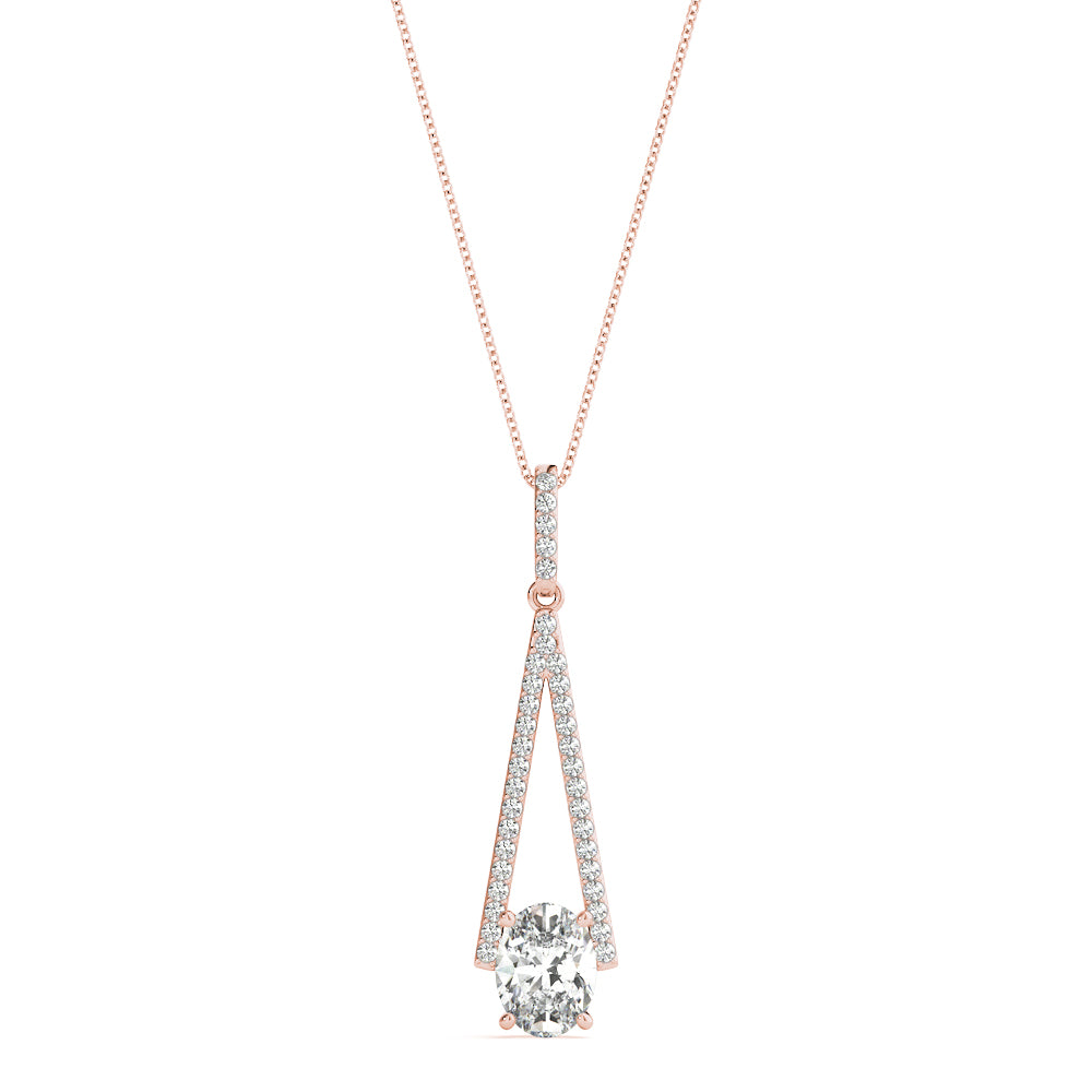 Rose Gold Lab Diamond Oval Pendant