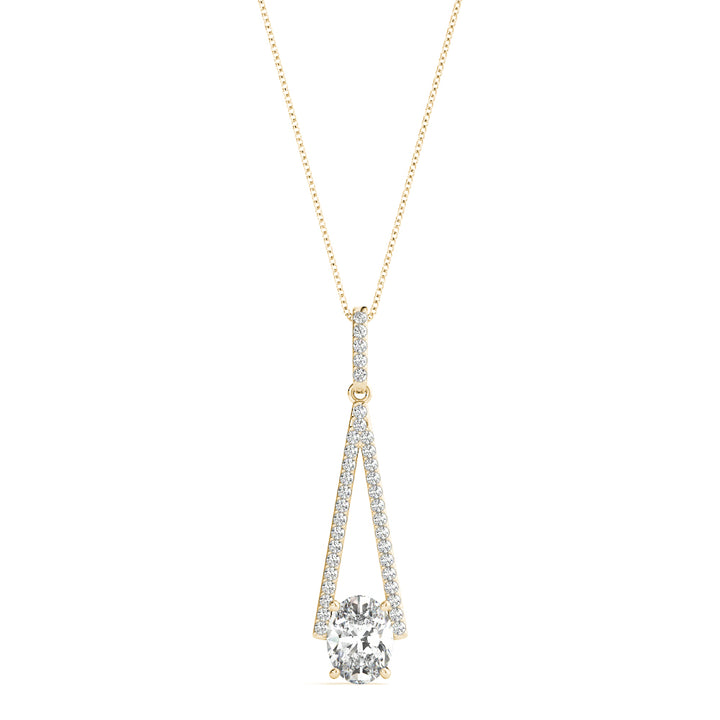 18K Yellow Gold Lab Diamond Oval Pendant
