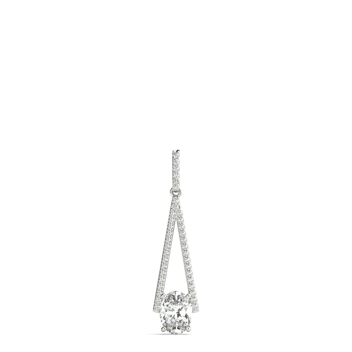 14K White Gold Lab Diamond Oval Pendant