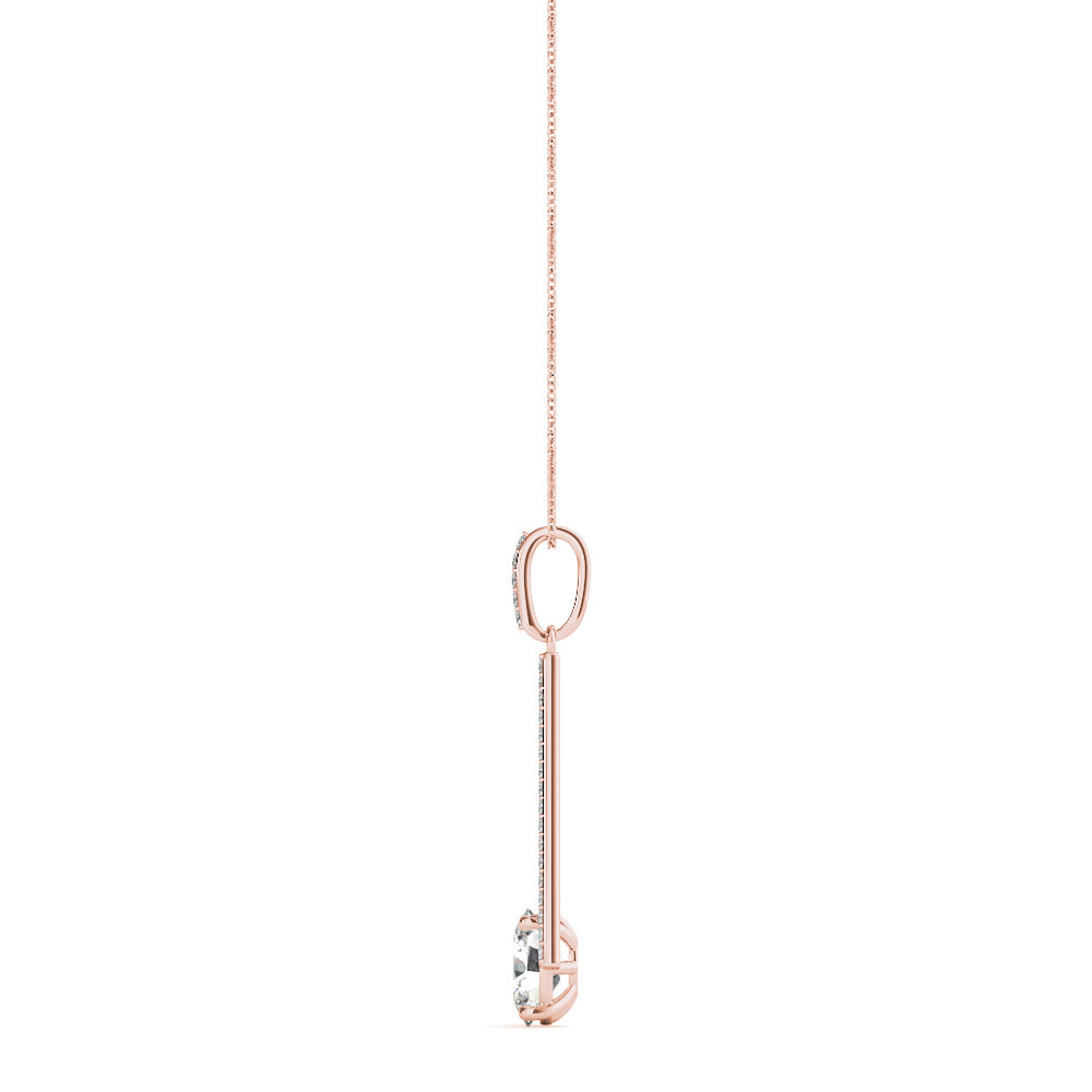 Rose Gold Lab Diamond Oval Pendant
