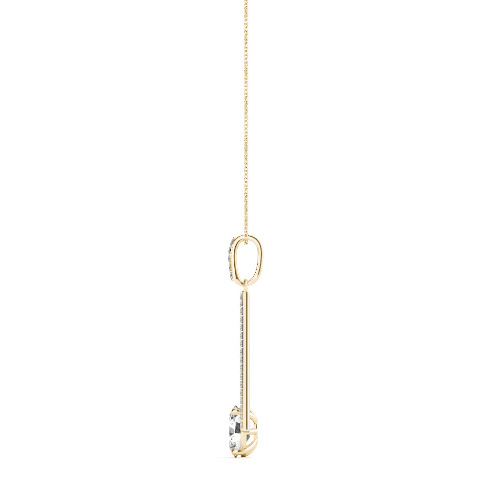 18K Yellow Gold Lab Diamond Oval Pendant