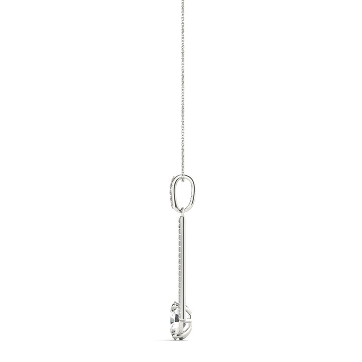 Platinum White Diamond Oval Pendant