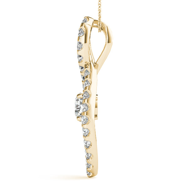 14K Yellow Gold Multi-Diamond Pendant