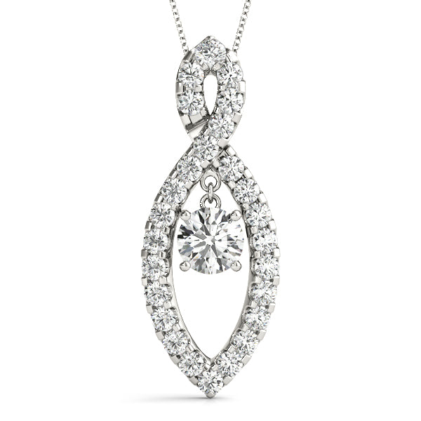 14K White Gold Lab Diamond Pendant