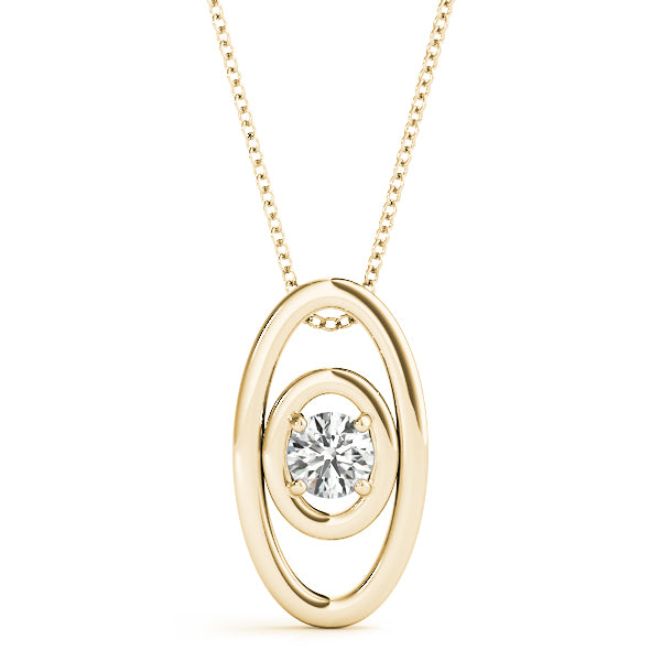 14K Yellow Gold 1/10 ct Diamond Solitaire Pendant
